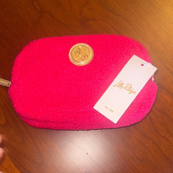 Lilly Pulitzer Handbags - Lilly Pulitzer Vibrant Pink Fleece Cosmetic Bag